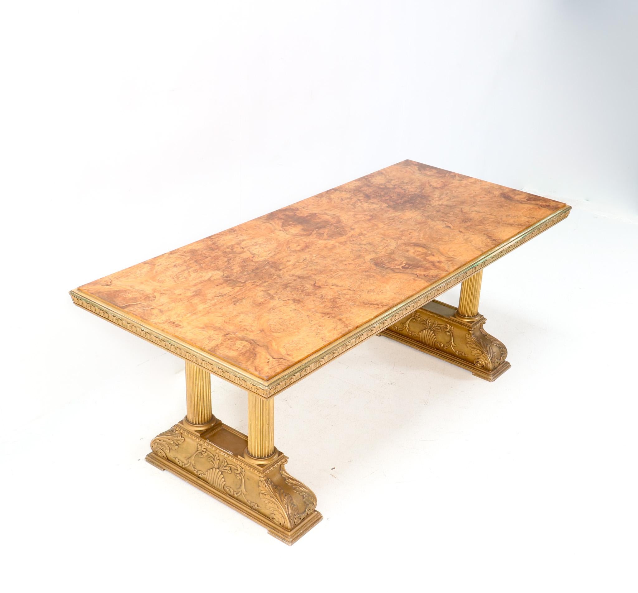 Art Deco Dining Room Table Caesar by Axel Einar Hjorth with Original Extensions, 1920s For Sale