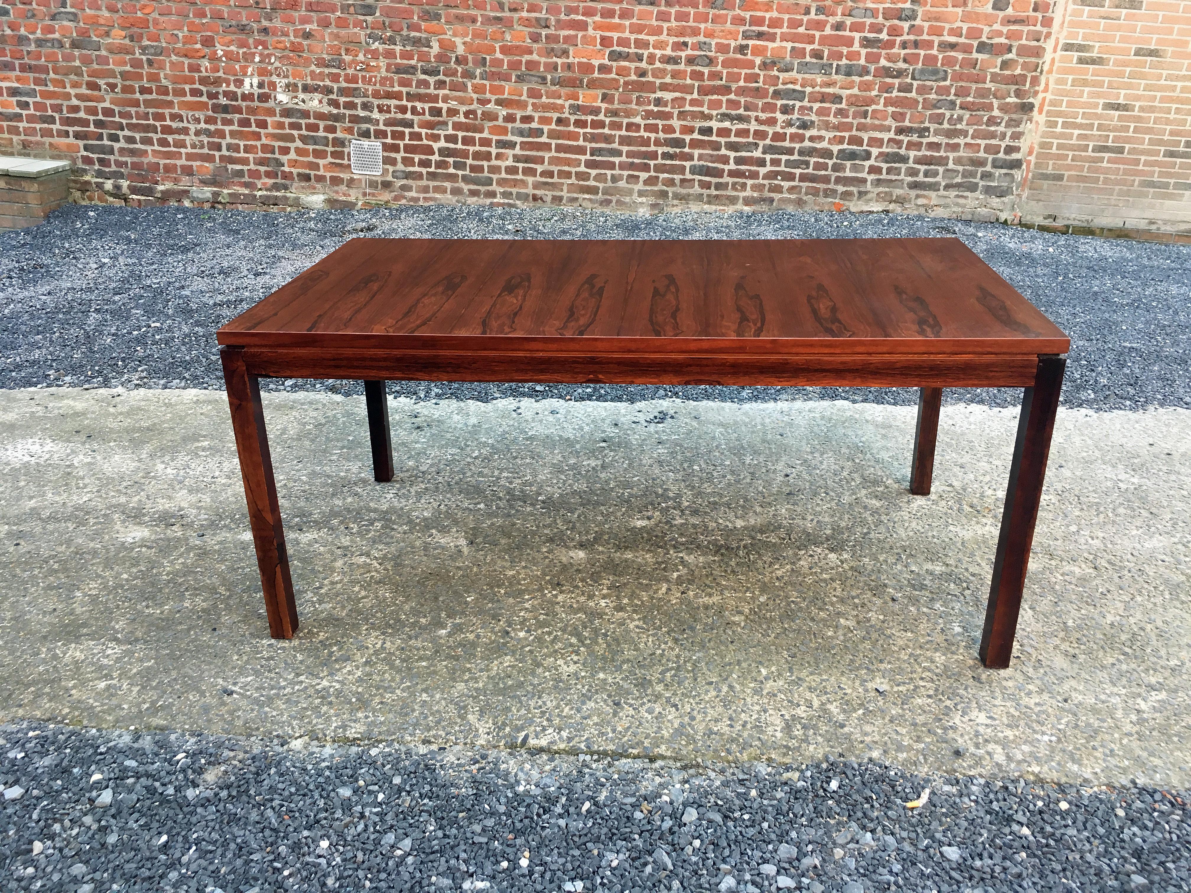 Late 20th Century Alfred Hendrickx , Table in Rosewood and Rosewood Veneer circa 1970 For Sale