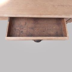 Dining Room Table or Notary's Desk with 4 Raw Pickled Drawers Napoleon Three