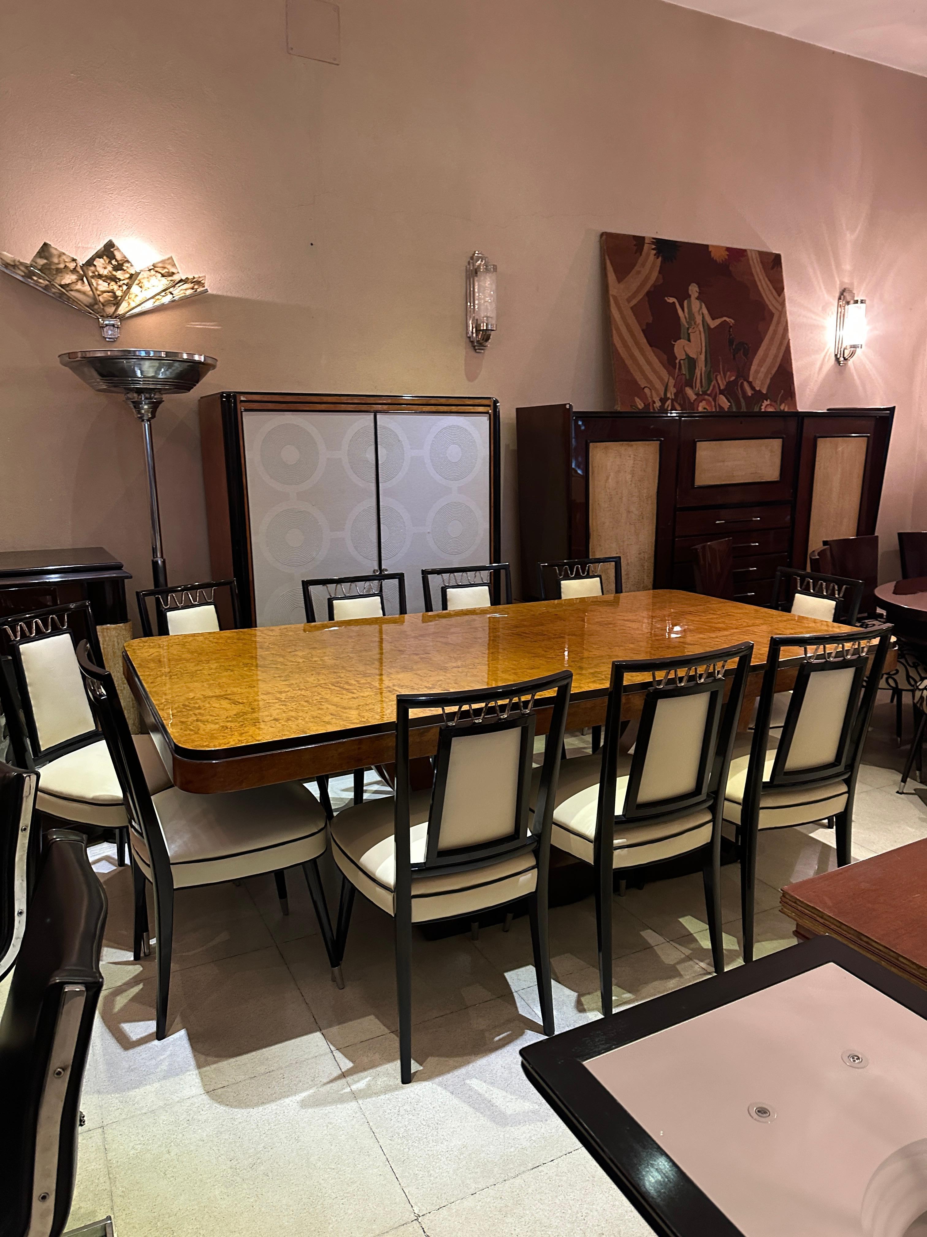 Table de salle à manger, style : Art Déco, 1920 « 8 personnes », matériau : bois en vente 2