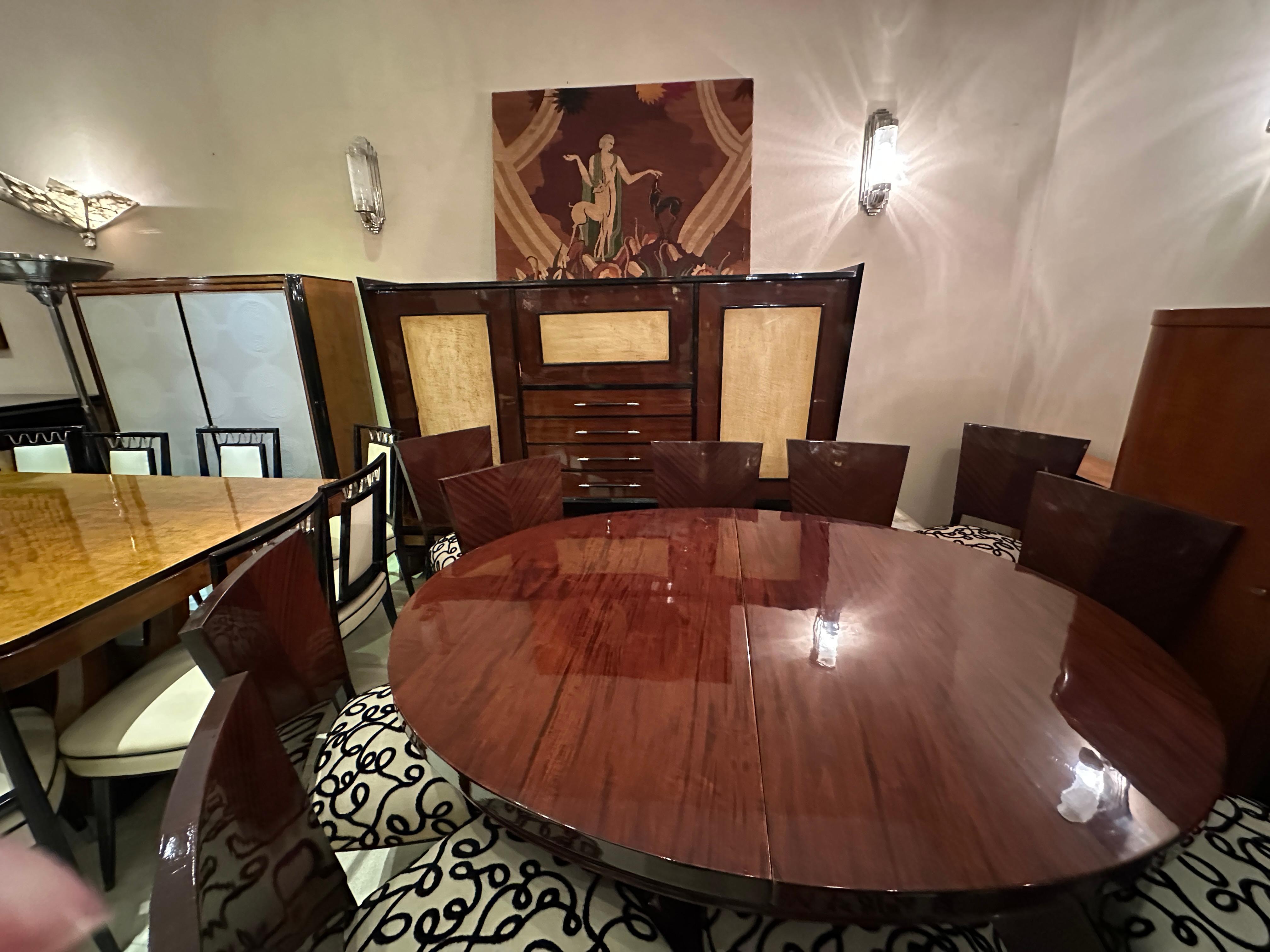Table de salle à manger, style : Art déco, France 1920, « 8 personnes », matériau : bois en vente 5