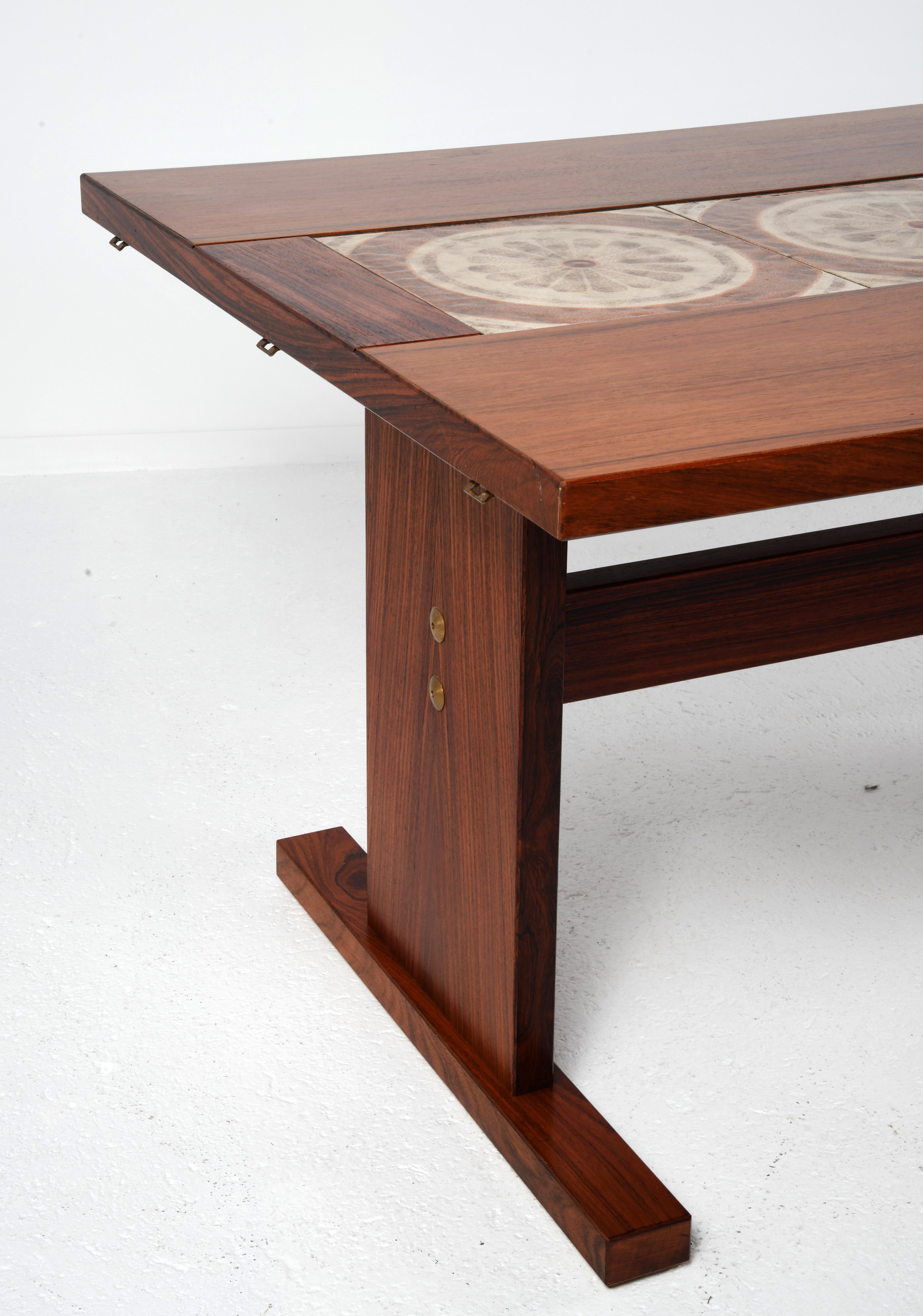 Dining room table with ceramics edited by Gangso Møbler Denmark in the 60's 6