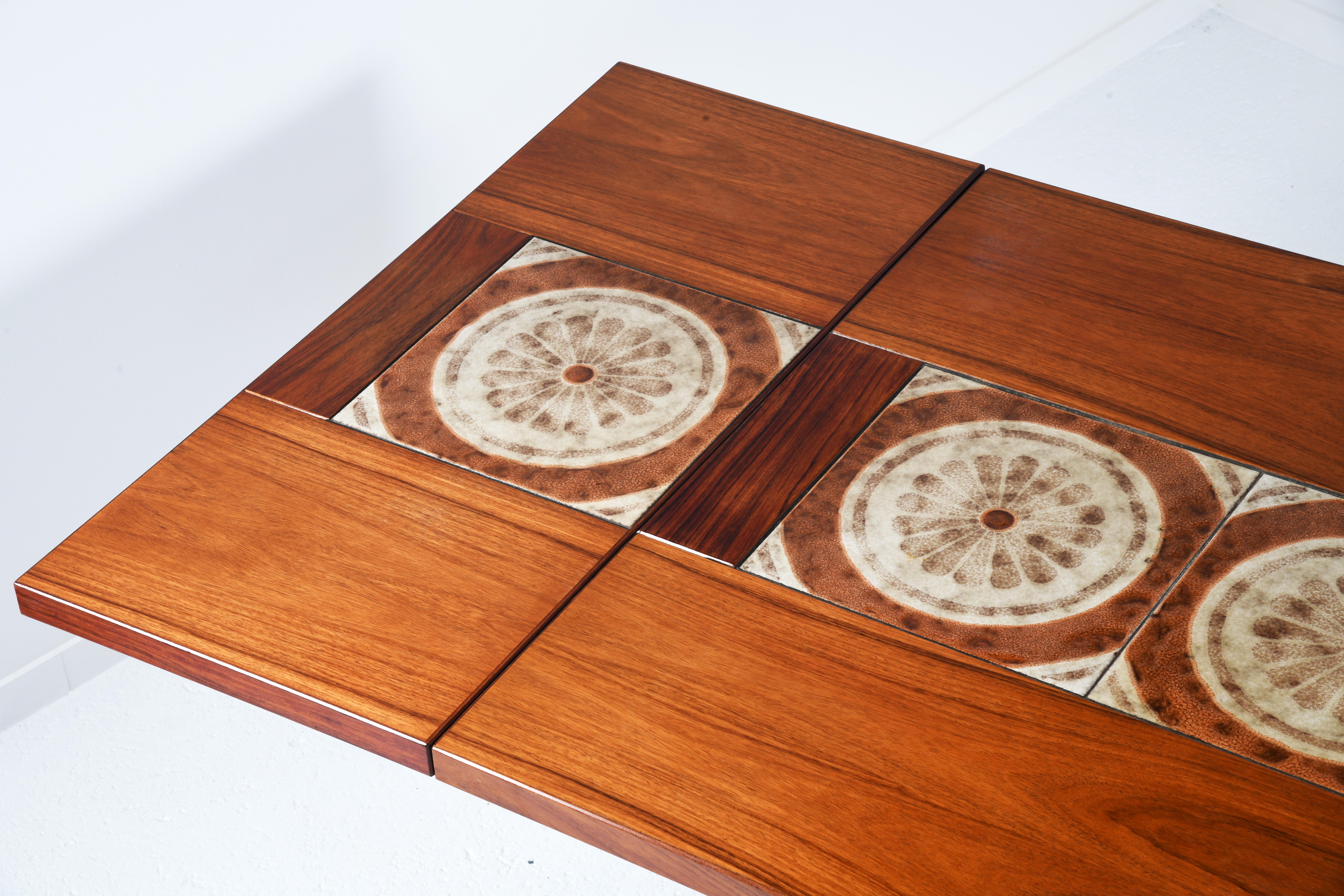 Ceramic Dining room table with ceramics edited by Gangso Møbler Denmark in the 60's