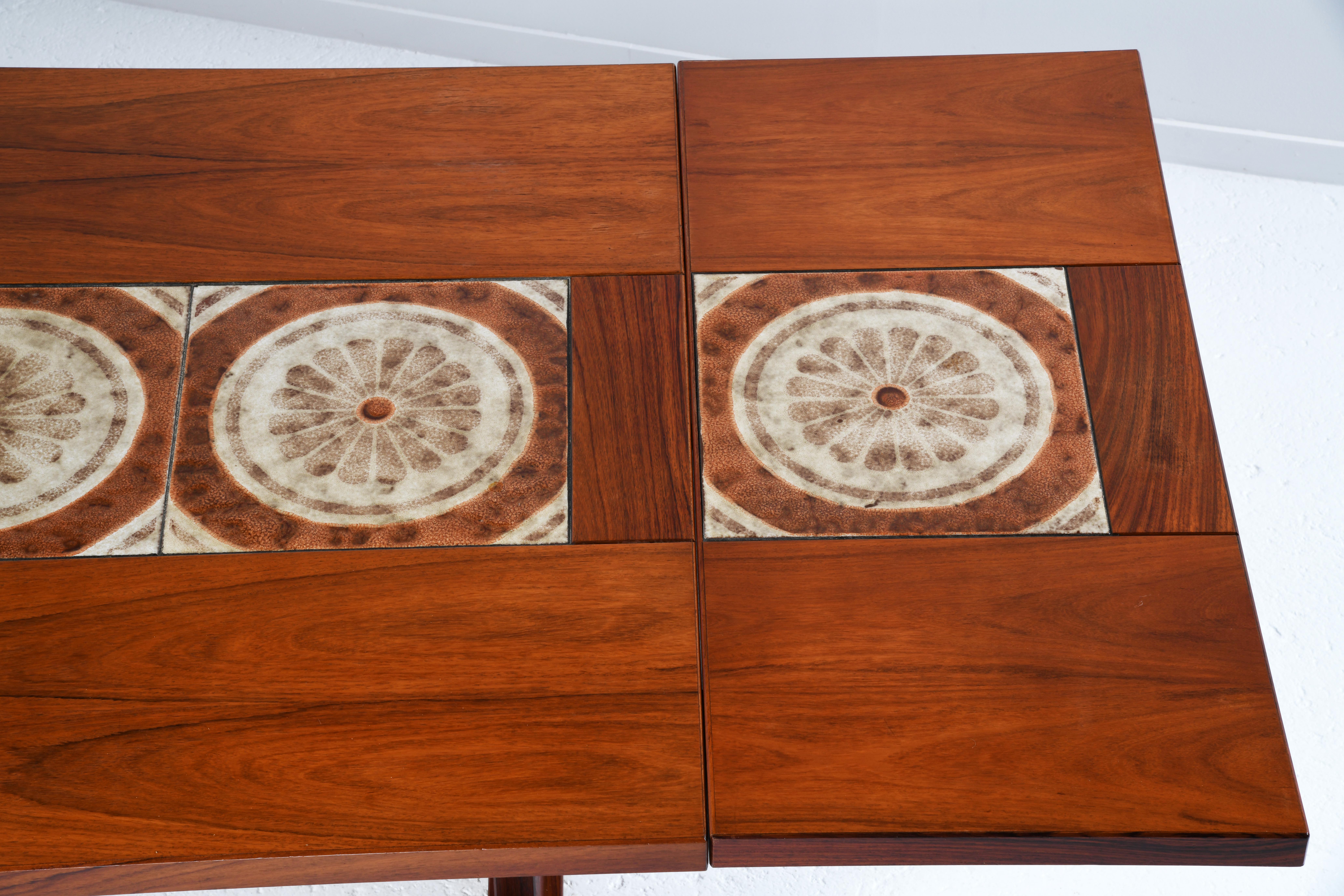 Dining room table with ceramics edited by Gangso Møbler Denmark in the 60's 1