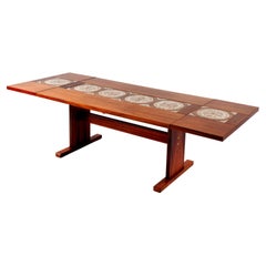 Table de salle à manger avec des céramiques éditées par Gangso Møbler Danemark dans les années 60