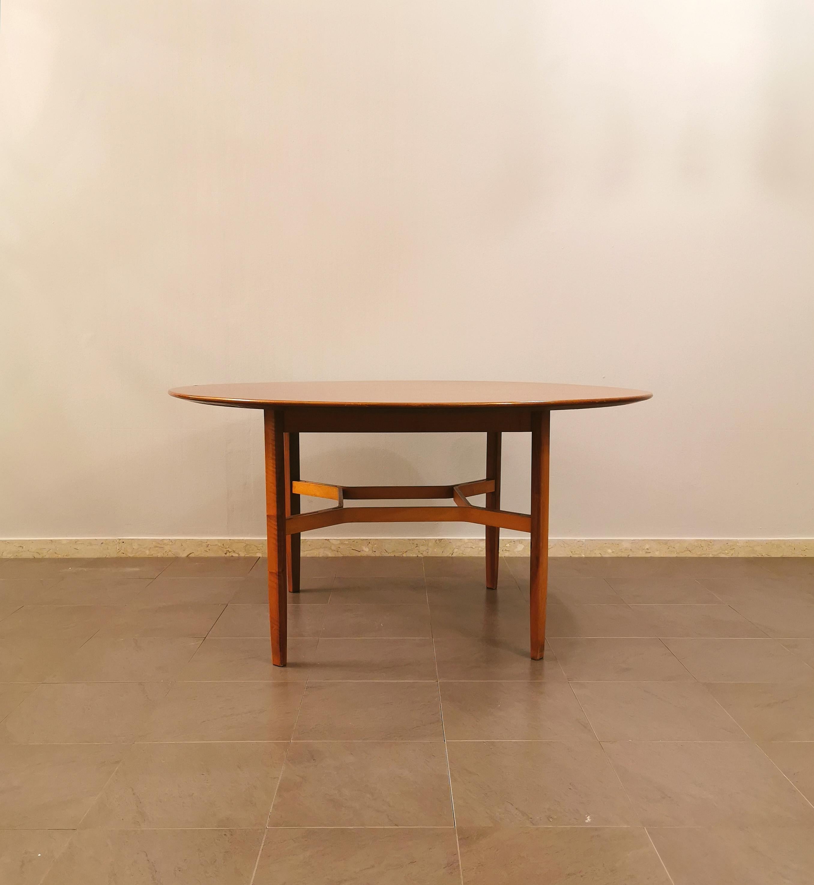 Mid-Century Modern Dining Room Table Wood Round Mid Century Italian Design 1960s