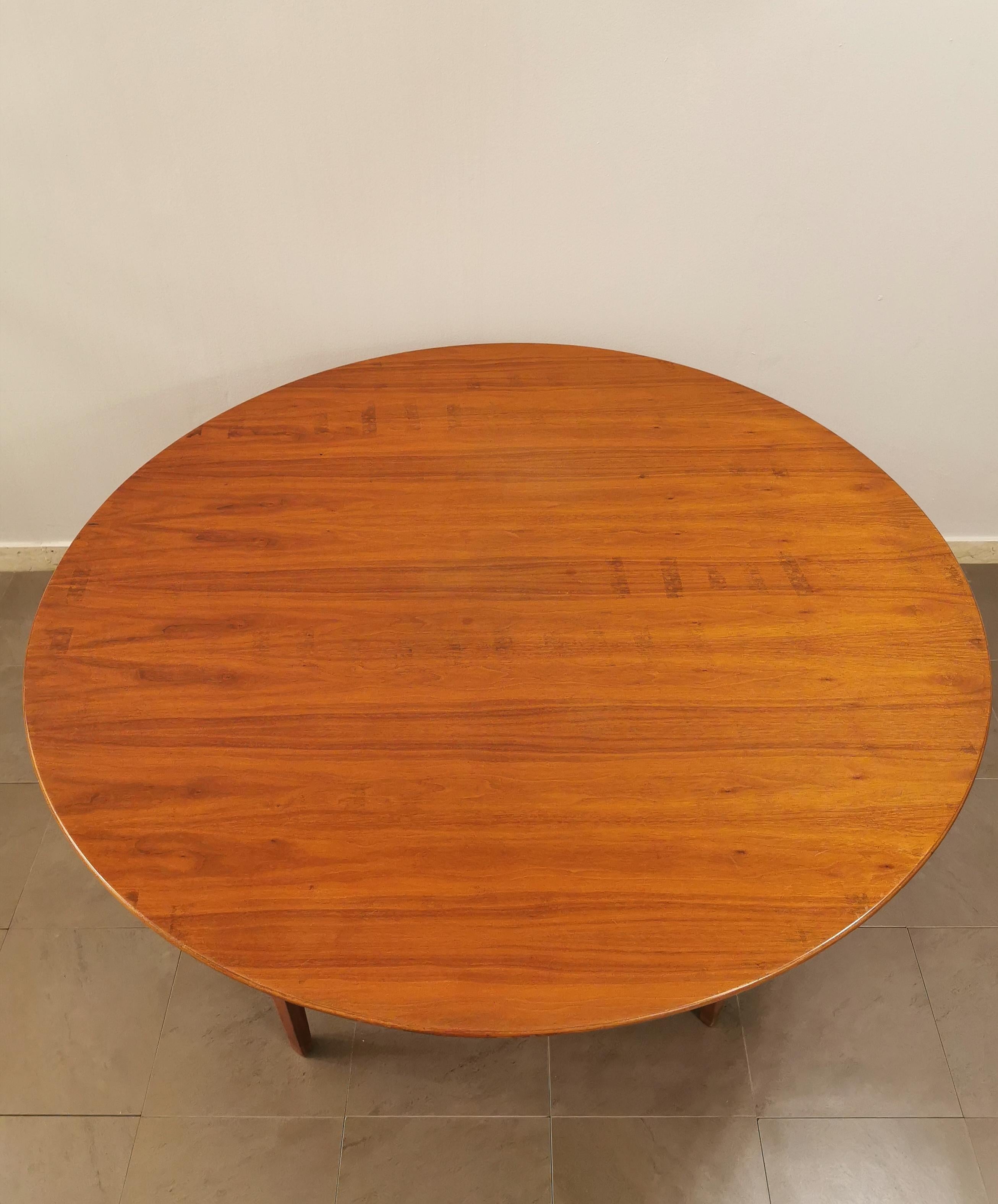 Dining Room Table Wood Round Mid Century Italian Design 1960s 1