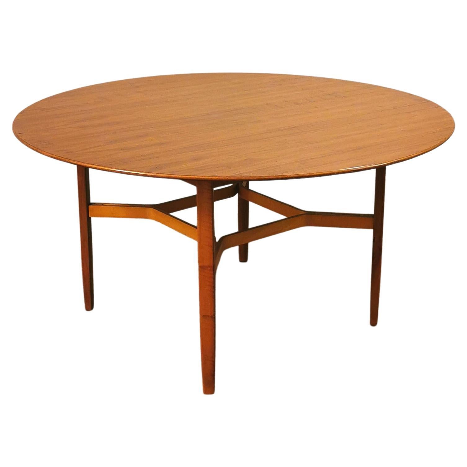 Dining Room Table Wood Round Mid Century Italian Design 1960s