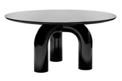 Table ronde de salle à manger Mogg ELEPHANTE - Ø 140 cm 55.12 inch - Noir laqué