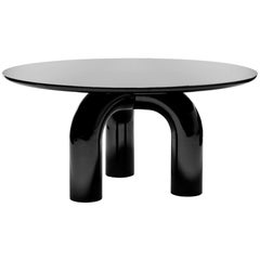 Dining round table Mogg ELEPHANTE – Ø 140 cm 55.12 inch - Black Lacquered