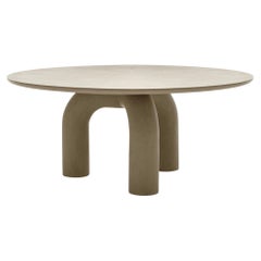 Dining round table Mogg ELEPHANTE – Ø 180 cm 70.87 inch - Ivory Hand-Spatulated Dining round table Mogg ELEPHANTE – Ø 180 cm 70.87 inch - Ivory Hand-Spatulated