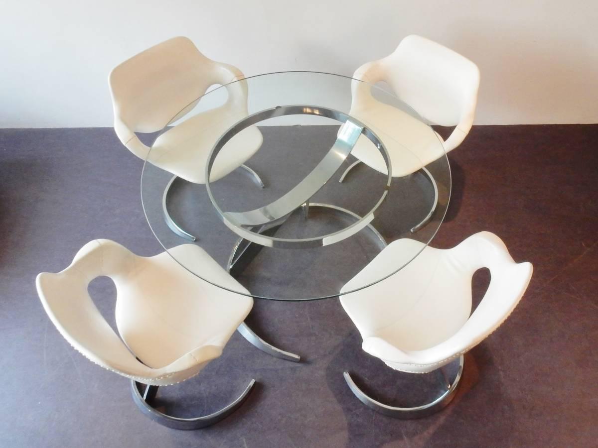 French Dining set atributed to Boris Tabacoff, early 1970's For Sale