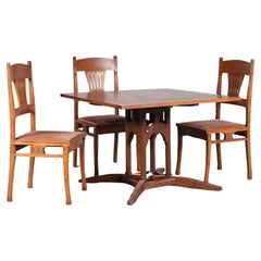 Antique Dining Set by Gerrit Willem Dijsselhof for E.J. Van Wisselingh, the Netherlands