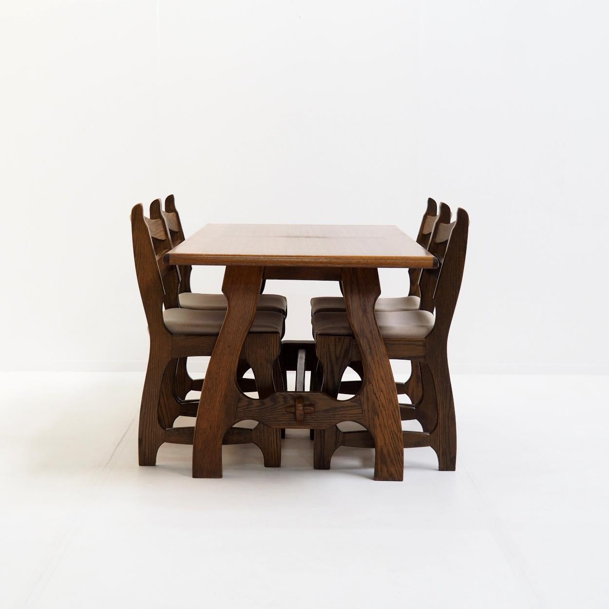 Rustic Dining Set by Guillerme & Chambron for “Votre Maison” For Sale