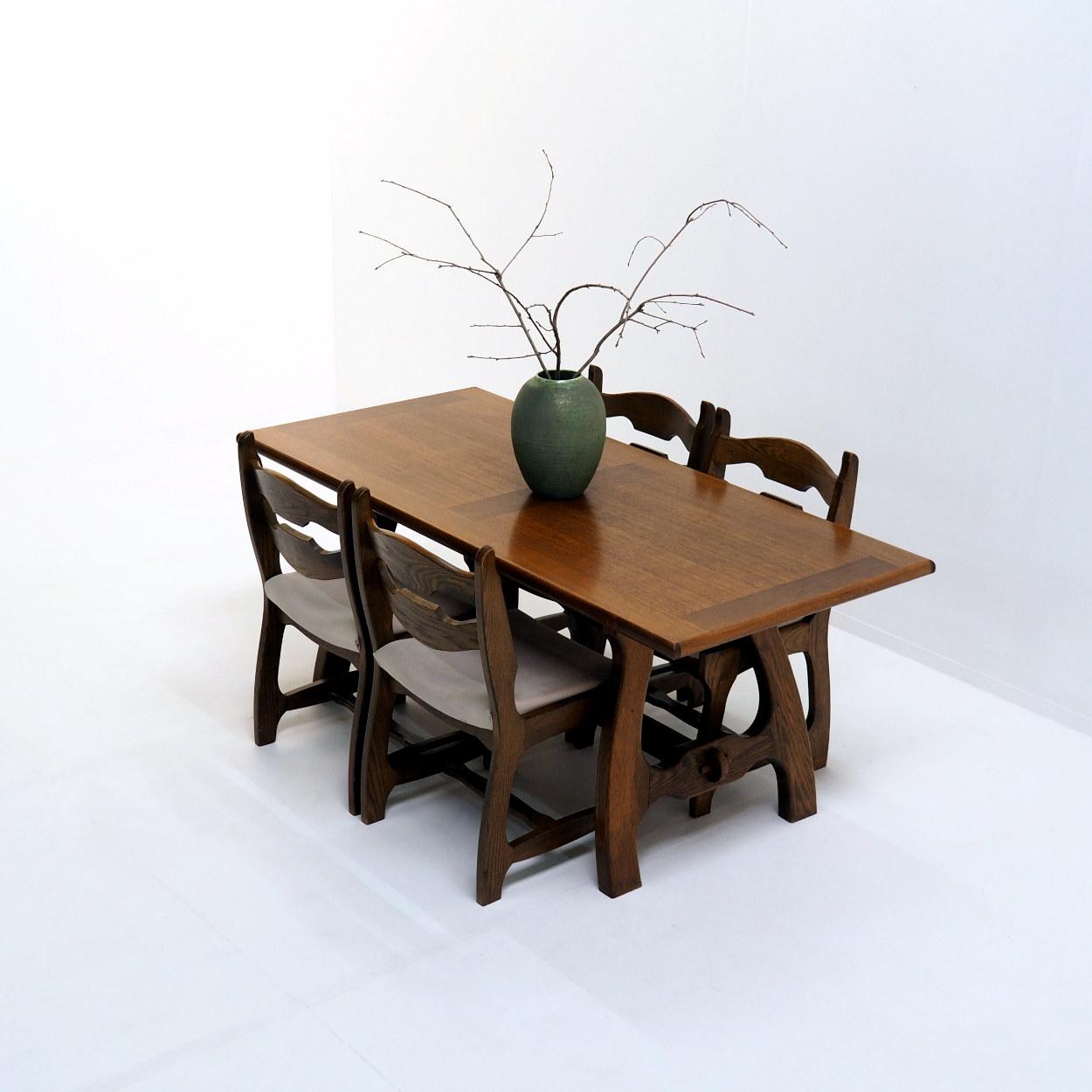 French Dining Set by Guillerme & Chambron for “Votre Maison” For Sale