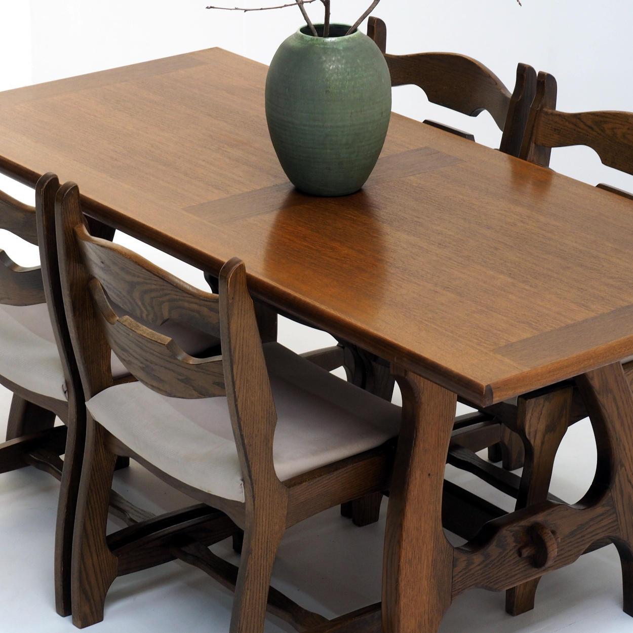 Dining Set by Guillerme & Chambron for “Votre Maison” In Good Condition For Sale In Beerse, VAN