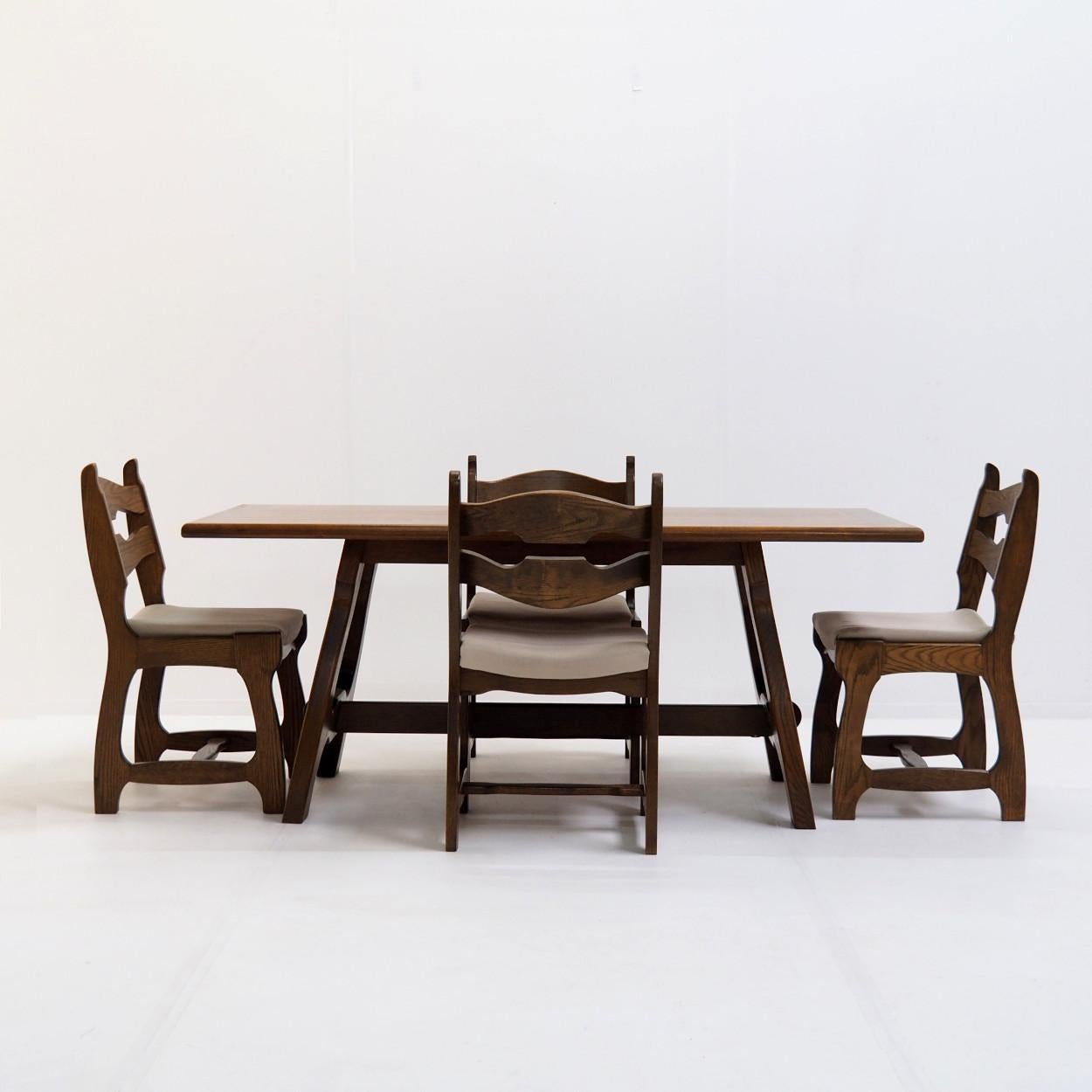 Mid-20th Century Dining Set by Guillerme & Chambron for “Votre Maison” For Sale