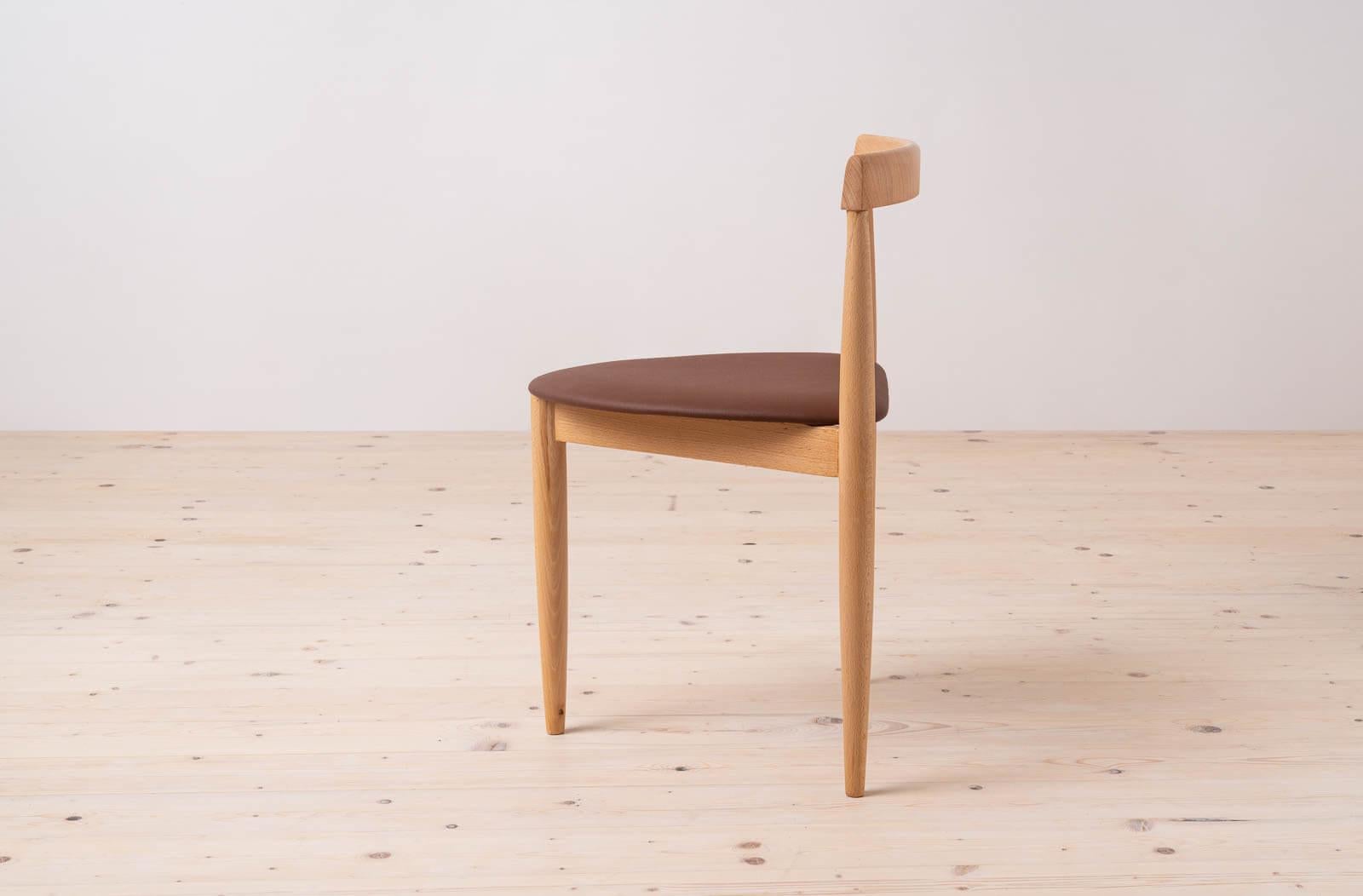 Faux Leather Dining Set by Hans Olsen, 4 Chairs, Round Extendable Table, Danish Modern, 1950s