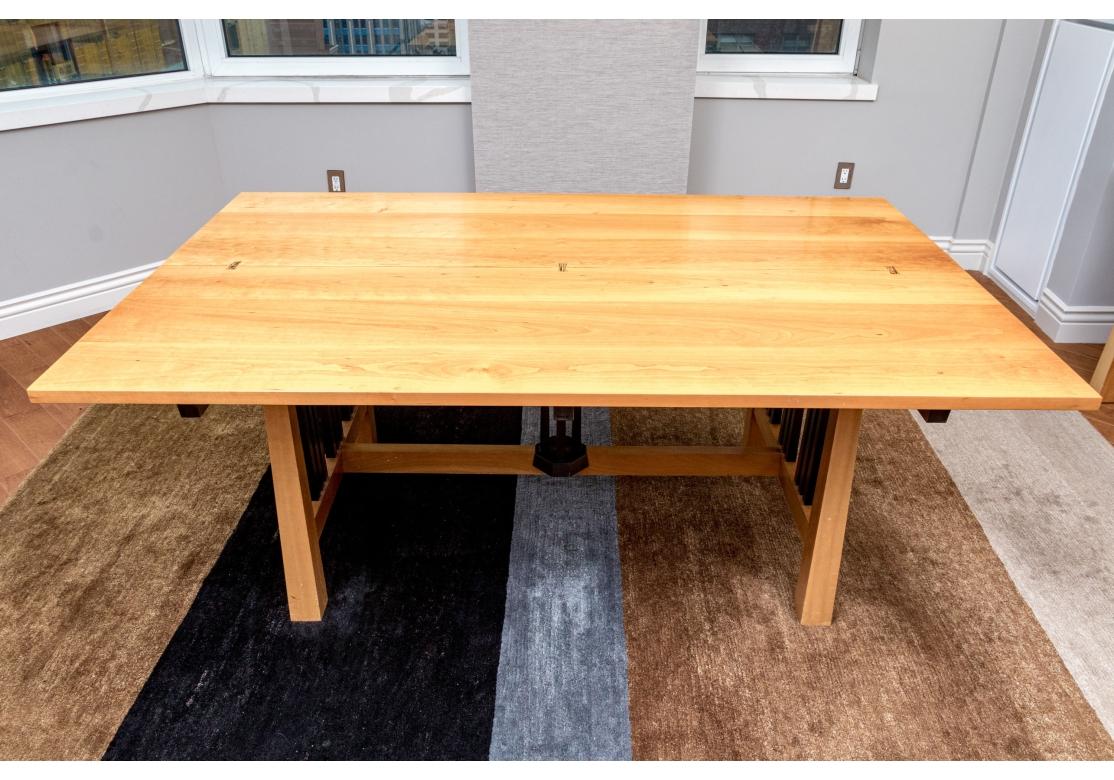 Faux Leather Dining Set By Kevin Kopil From The Floating World Collection For Sale