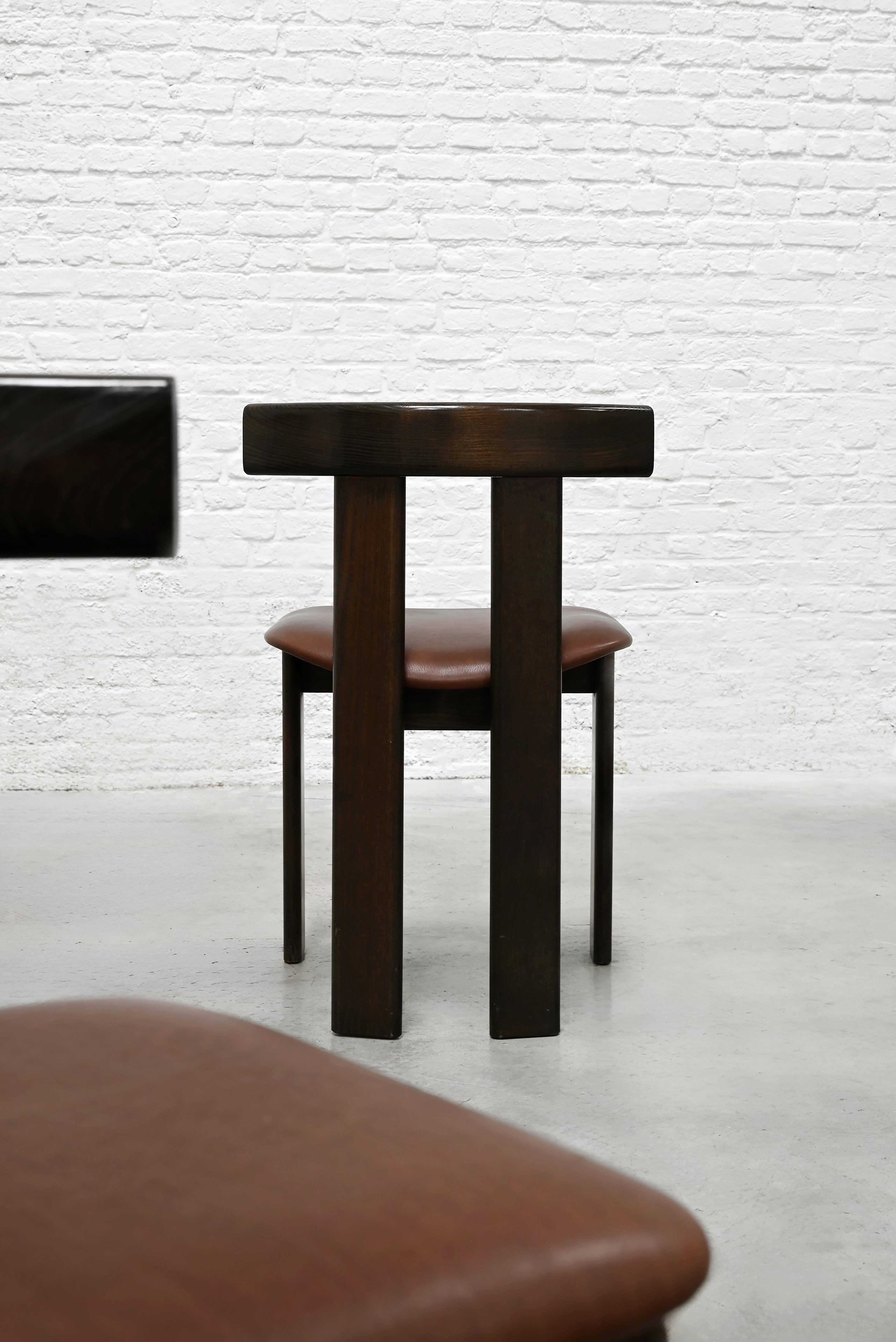 Dining Set by Luigi Vaghi for Former with Six Leather Chairs, Italy 1960's For Sale 7