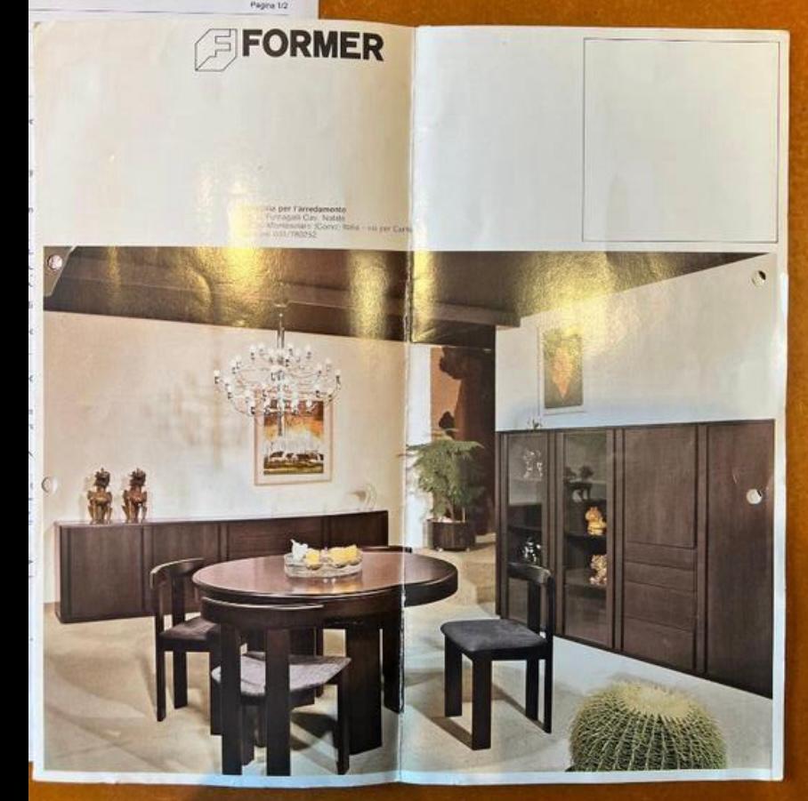 Dining Set by Luigi Vaghi for Former with Six Leather Chairs, Italy 1960's For Sale 8