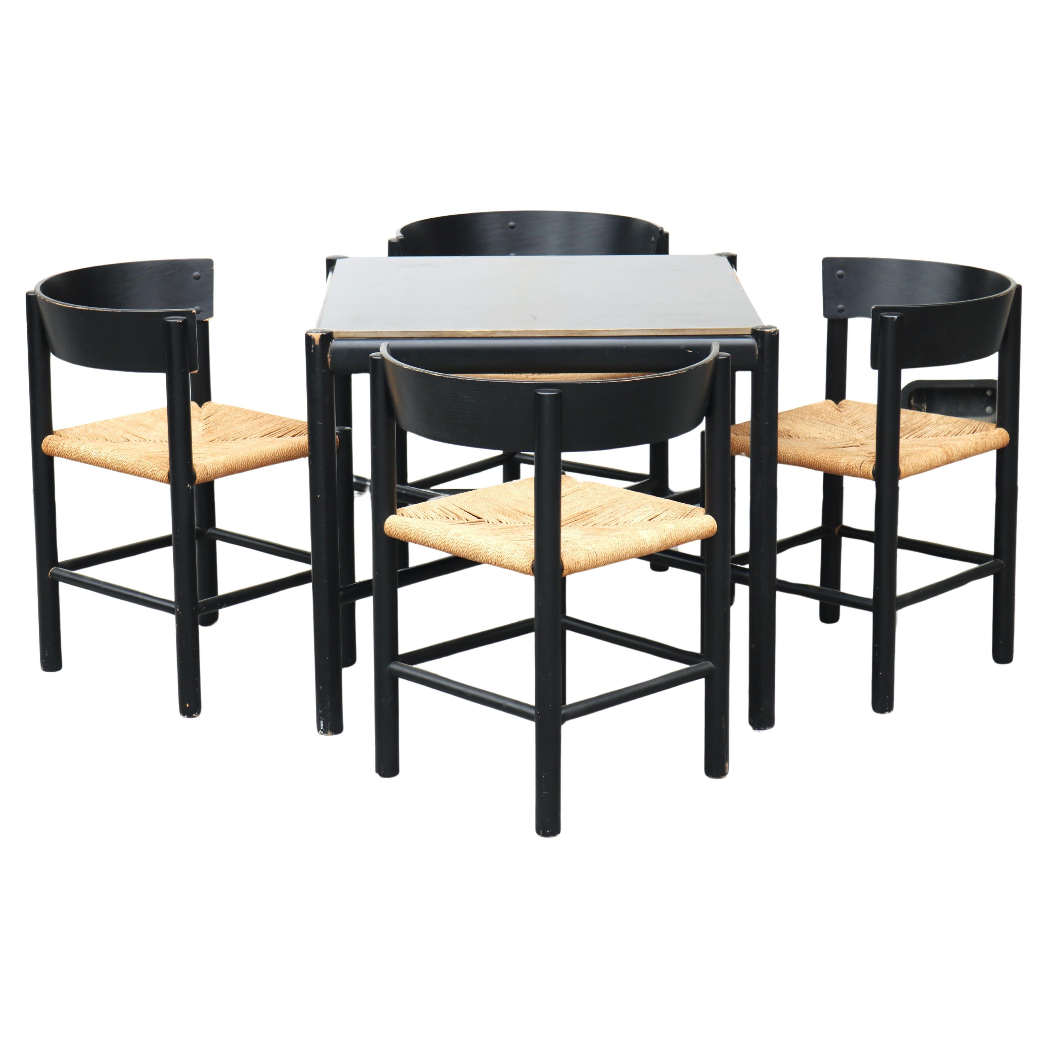 Dining set by Mogens Lassen For Fritz Hansen, Table model 4626-Chair model 4216