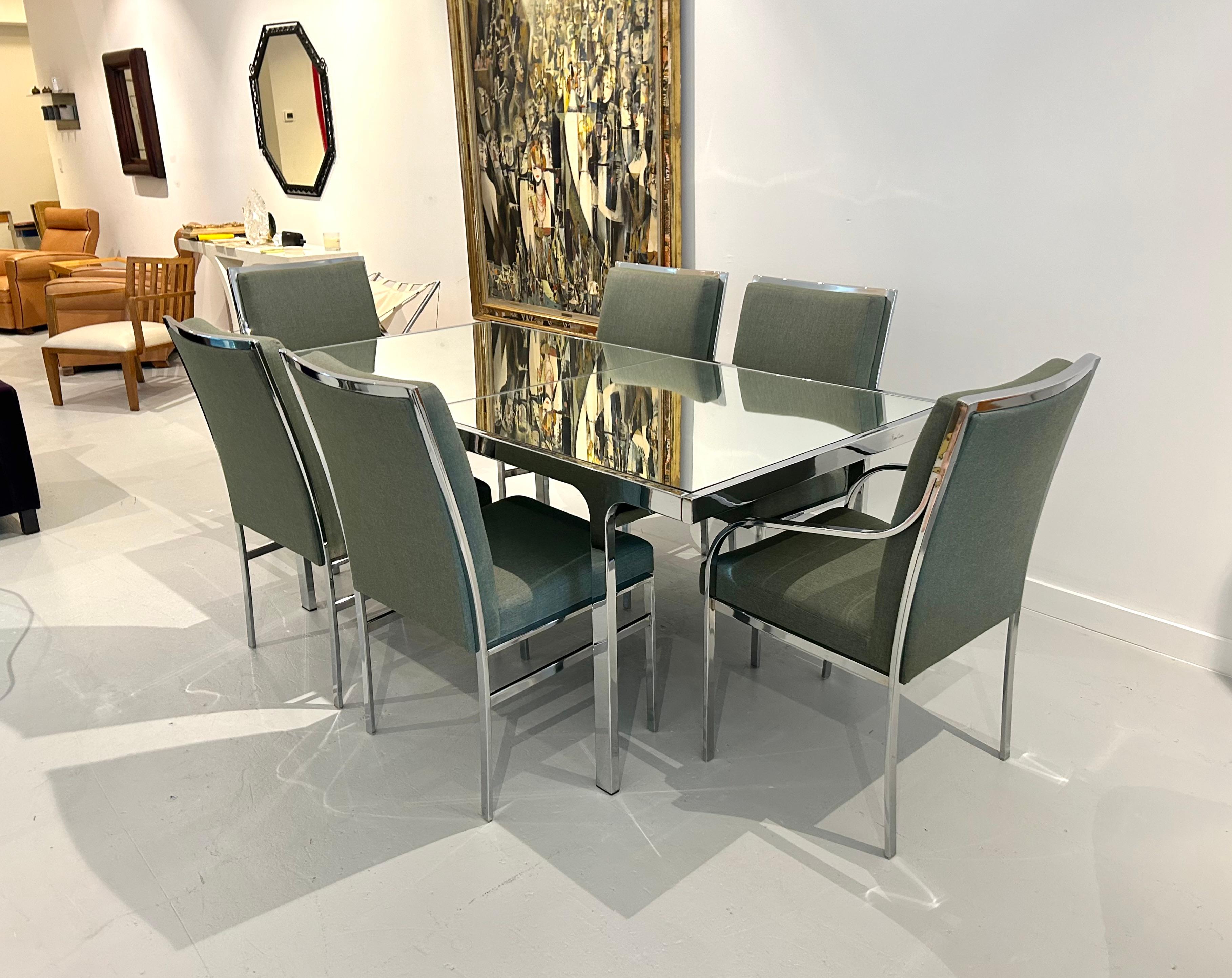 Esszimmer-Set von Pierre Cardin, neu gepolstert im Zustand „Gut“ im Angebot in West Palm Beach, FL