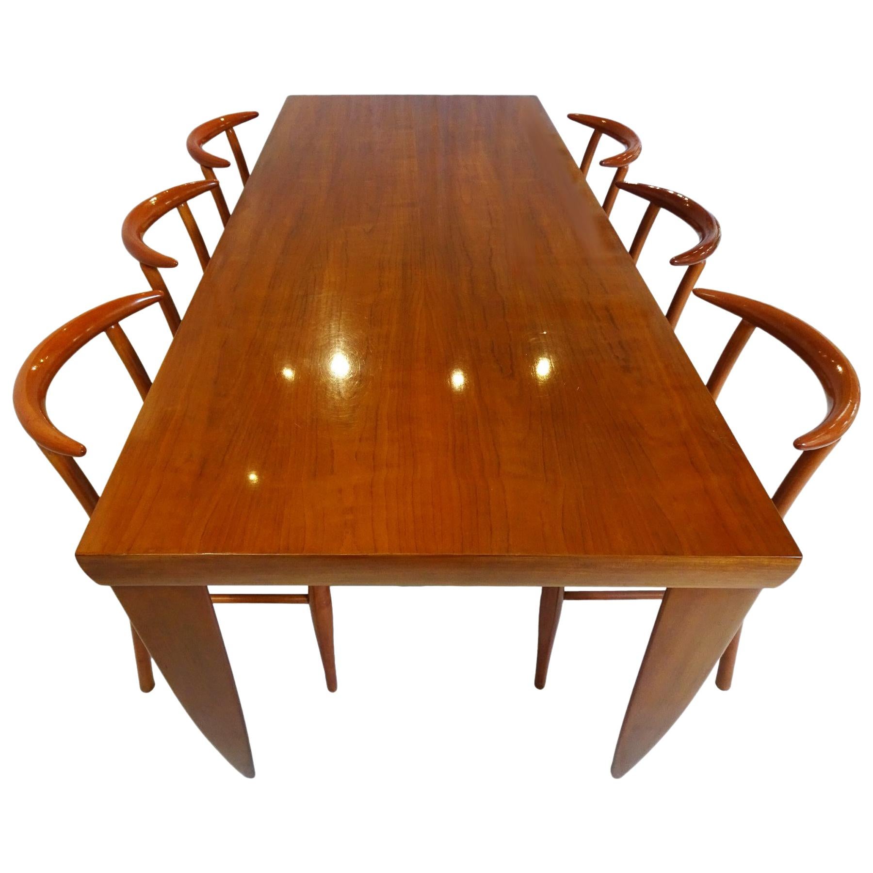 Dining Set  - Cherrywood Incorporating 6 Philippe Starck Tessa Nature Chairs