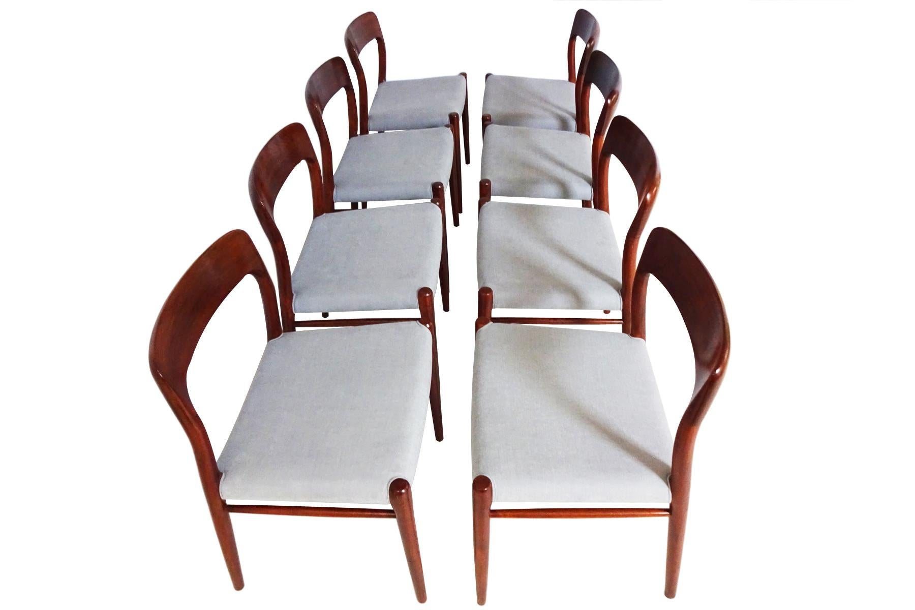 Dining Set - Danish Midcentury Teak table and 8 chairs by Niels Otto Moller 2