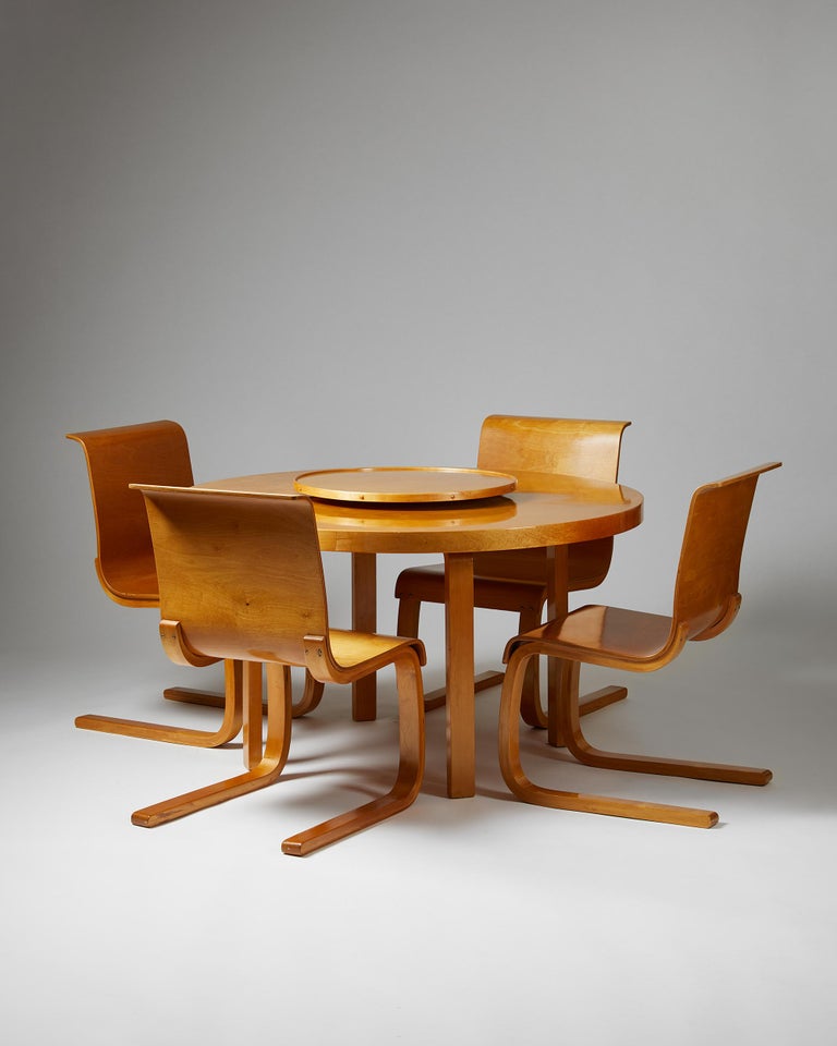 Mid-Century Modern Dining Set Designed by Alvar Aalto for Finmar Ltd., Finland, 1929 For Sale