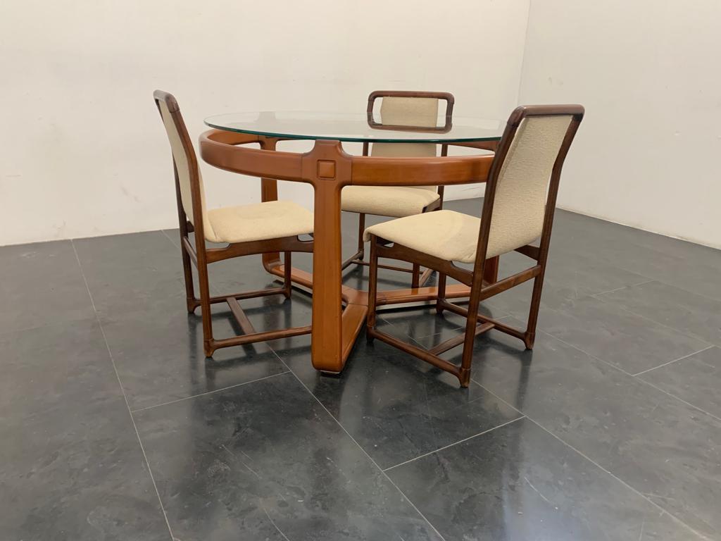 Italian Dining Set for 3 People, 1970, Set of 4 For Sale