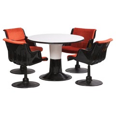 Dining Set, Four Rare Model 3429 Chairs + Table, Yrjö Kukkapuro, Haimi Oy, 1970s