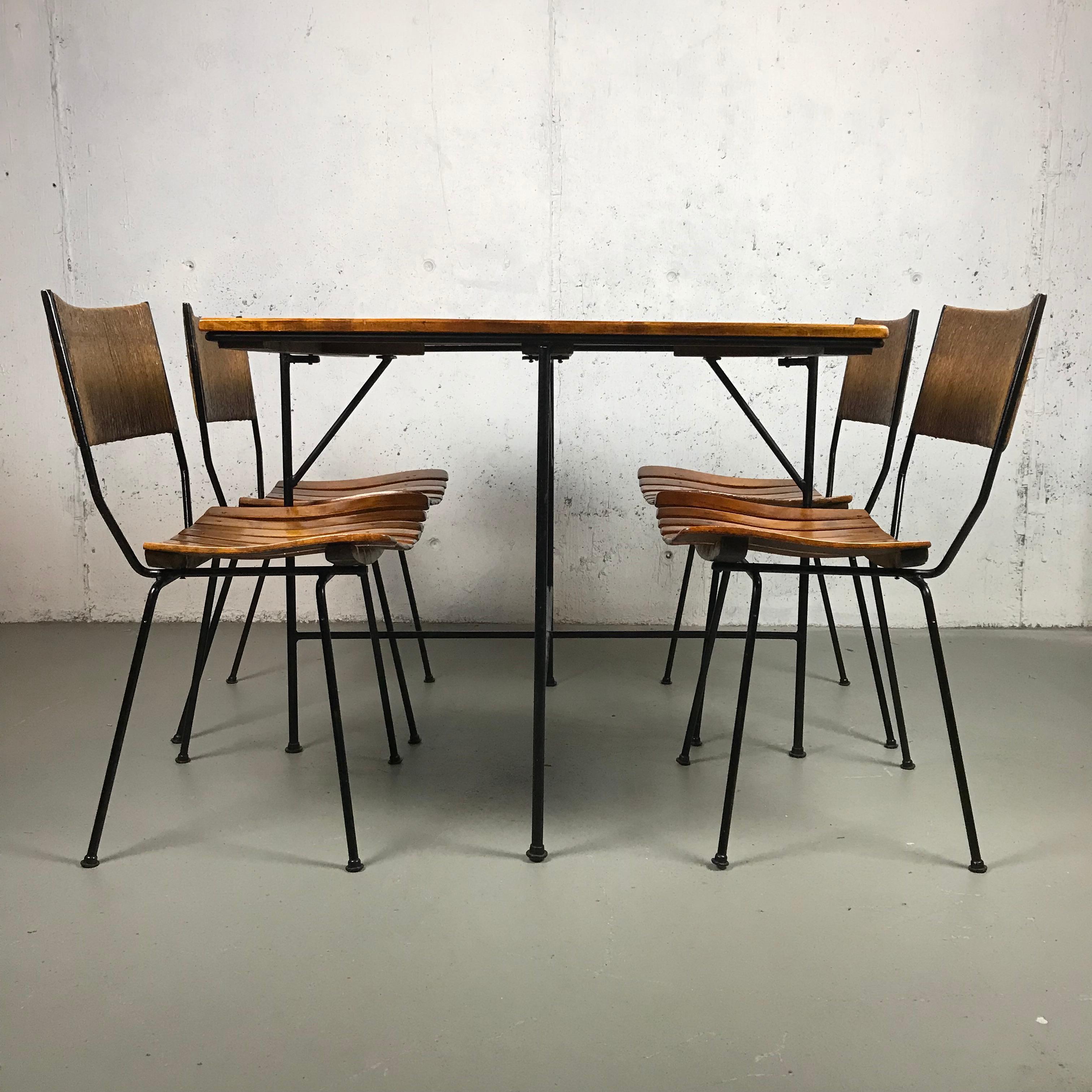 (2) Dining Chairs in Iron Wood and Rope by Arthur Umanoff for Raymor 8