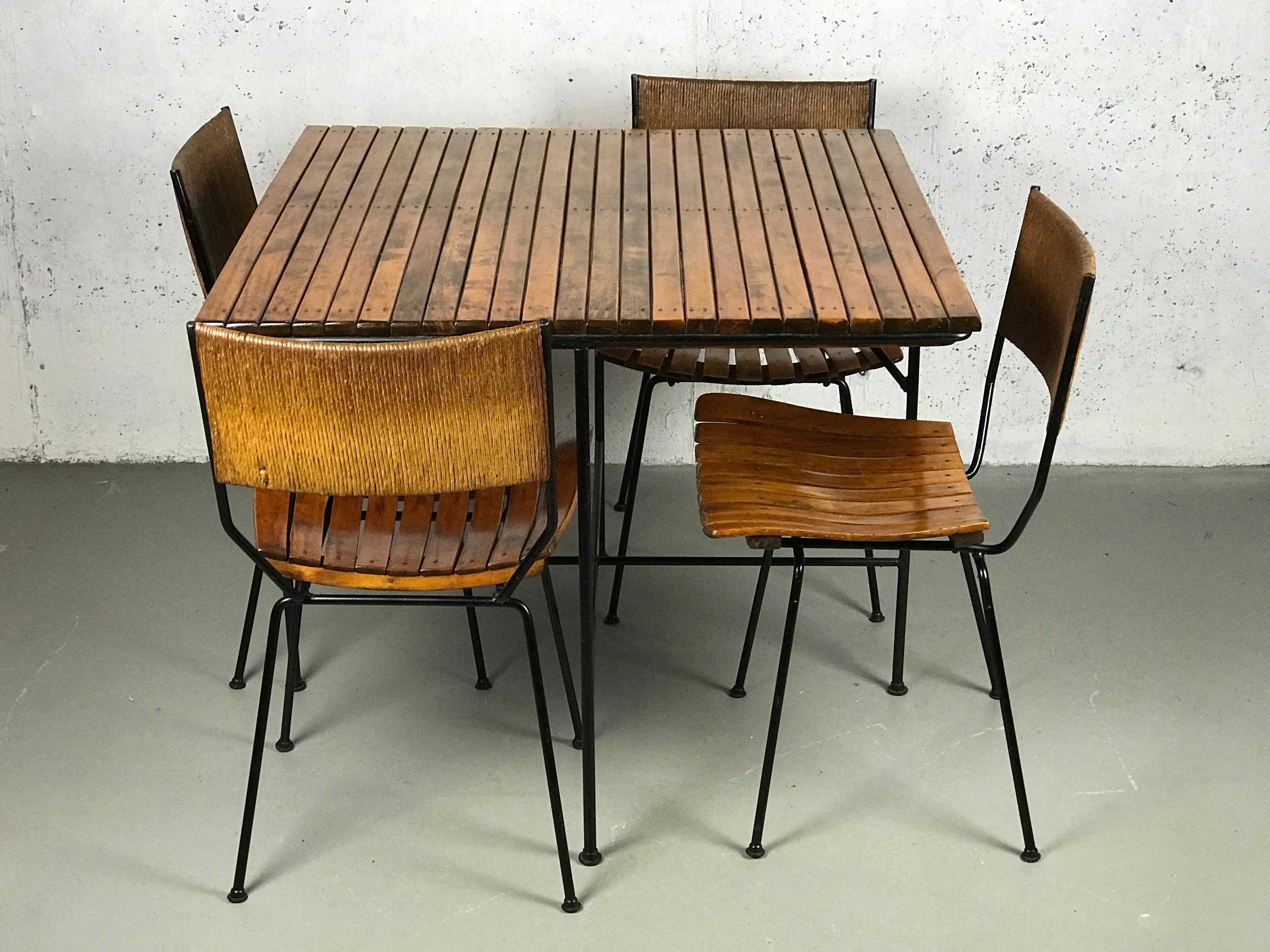 (2) Dining Chairs in Iron Wood and Rope by Arthur Umanoff for Raymor 9