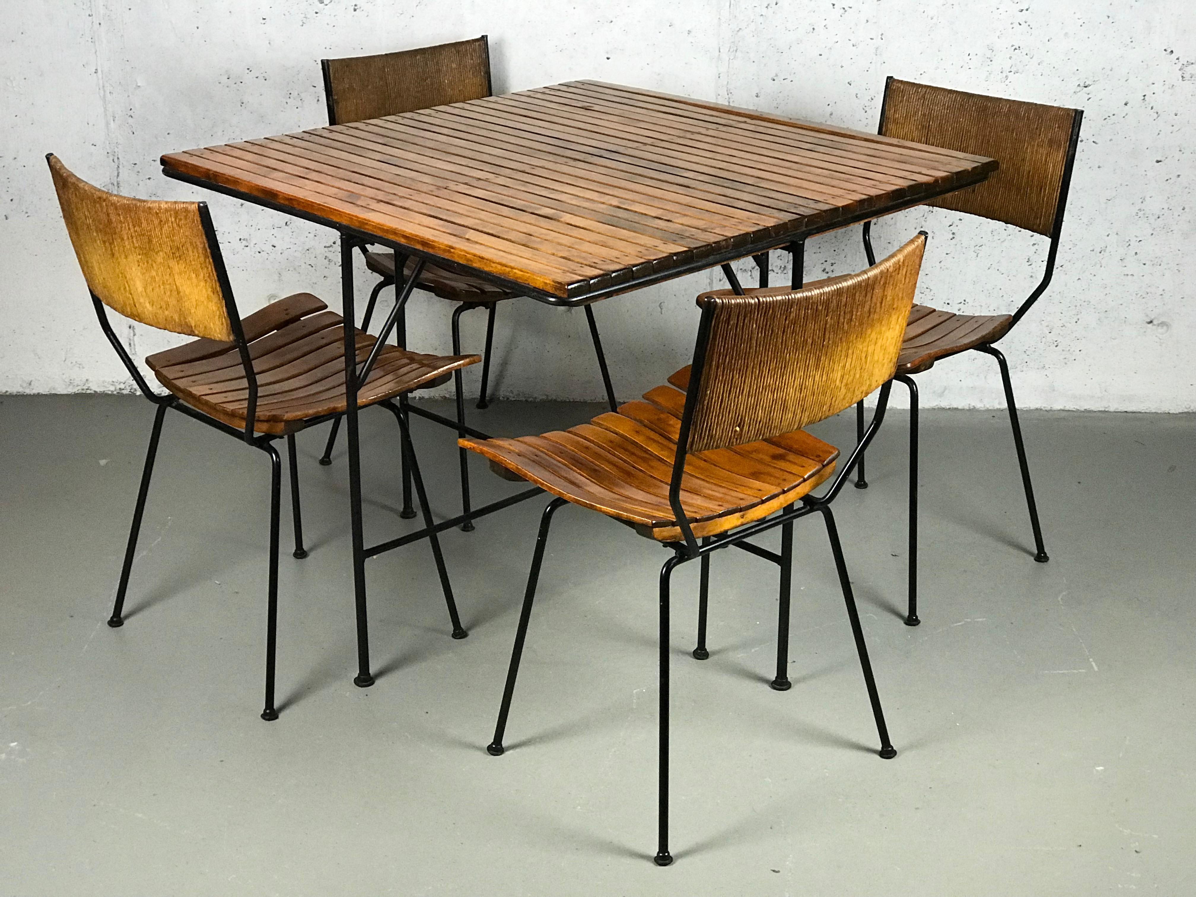 (2) Dining Chairs in Iron Wood and Rope by Arthur Umanoff for Raymor 10