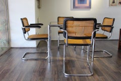 Dining Set of 4 Cesca Chairs and Table by Marcel Breuer for Thonet