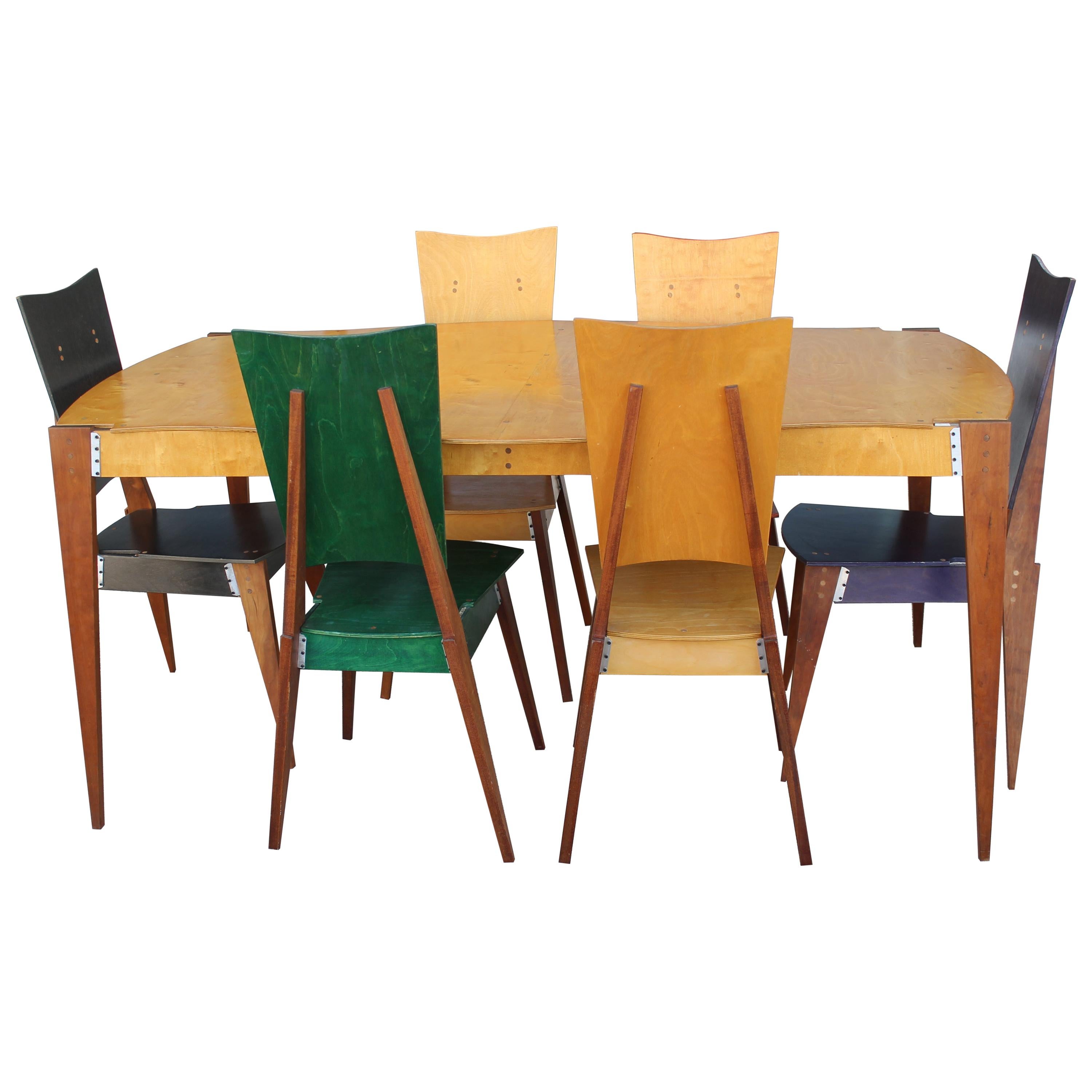 Dining Set, Six Chairs and Table by Randy Castellon, Maker Studio