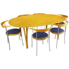 Dining set - Super Ellipse Dining Table by Piet Hein - including 8 chairs