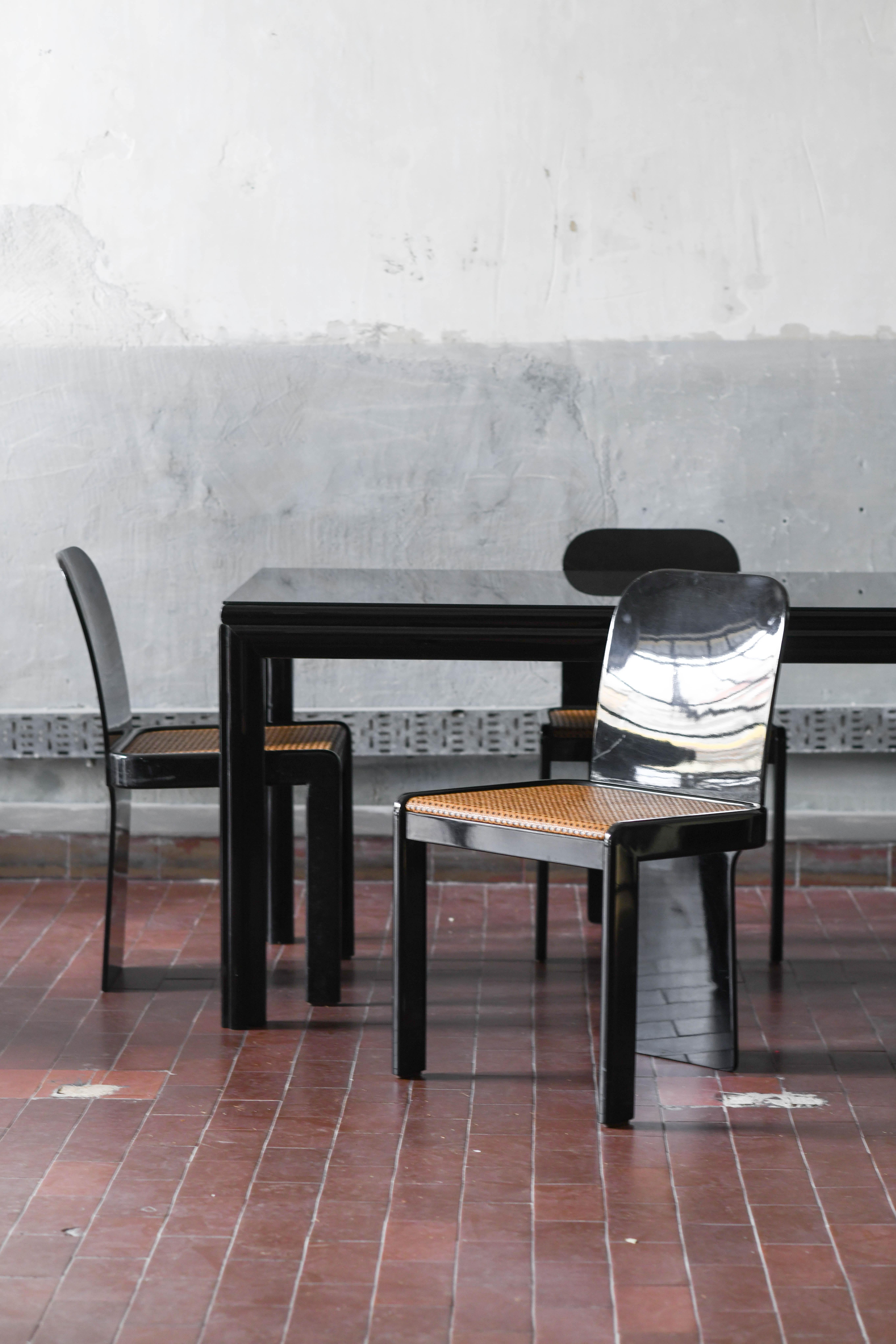 Ensemble de salle à manger : table + 4 chaises de Pierluigi Molinari pour Pozzi Milano, 1960 Bon état - En vente à Roma, RM