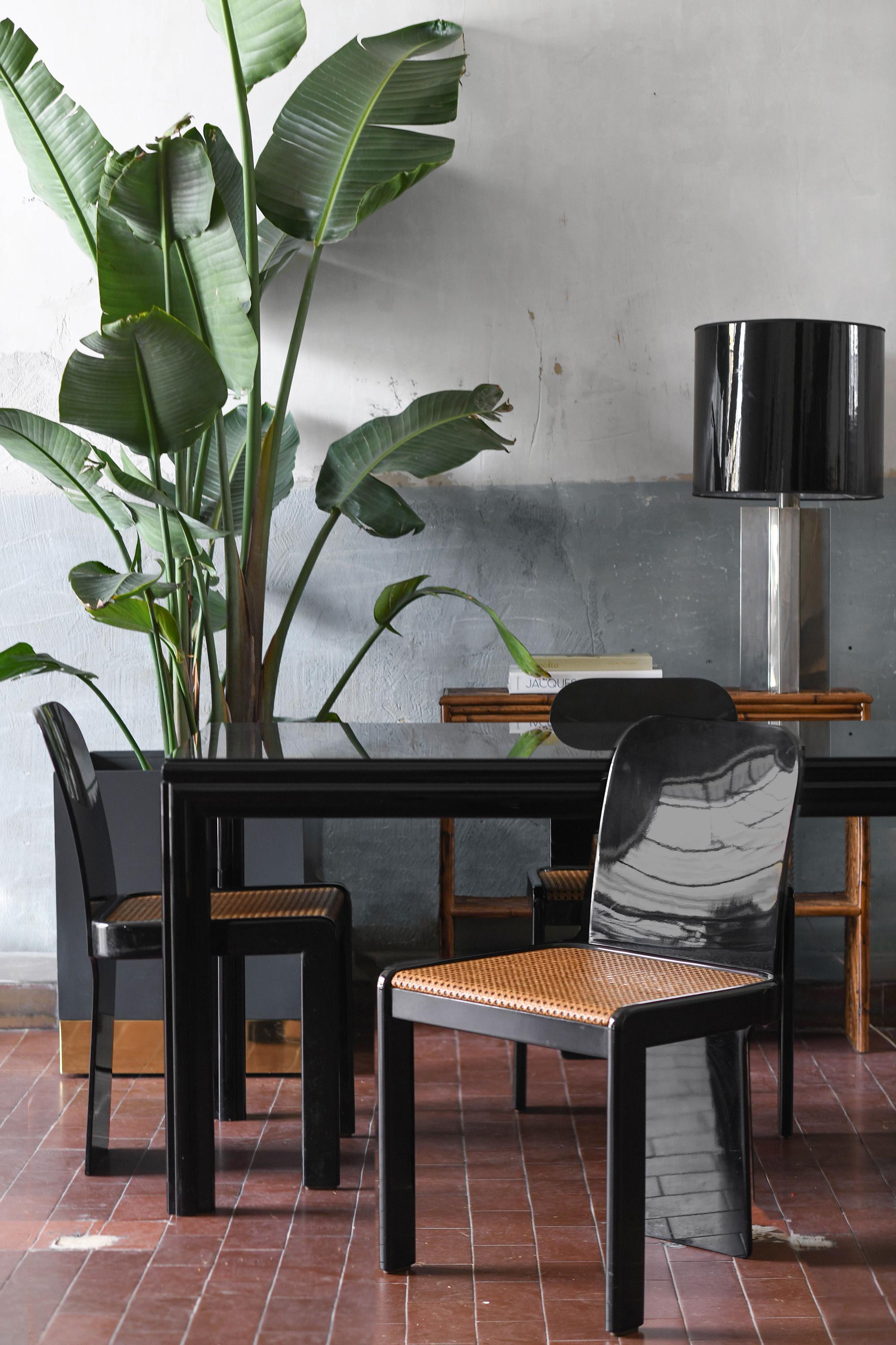 Milieu du XXe siècle Ensemble de salle à manger : table + 4 chaises de Pierluigi Molinari pour Pozzi Milano, 1960 en vente