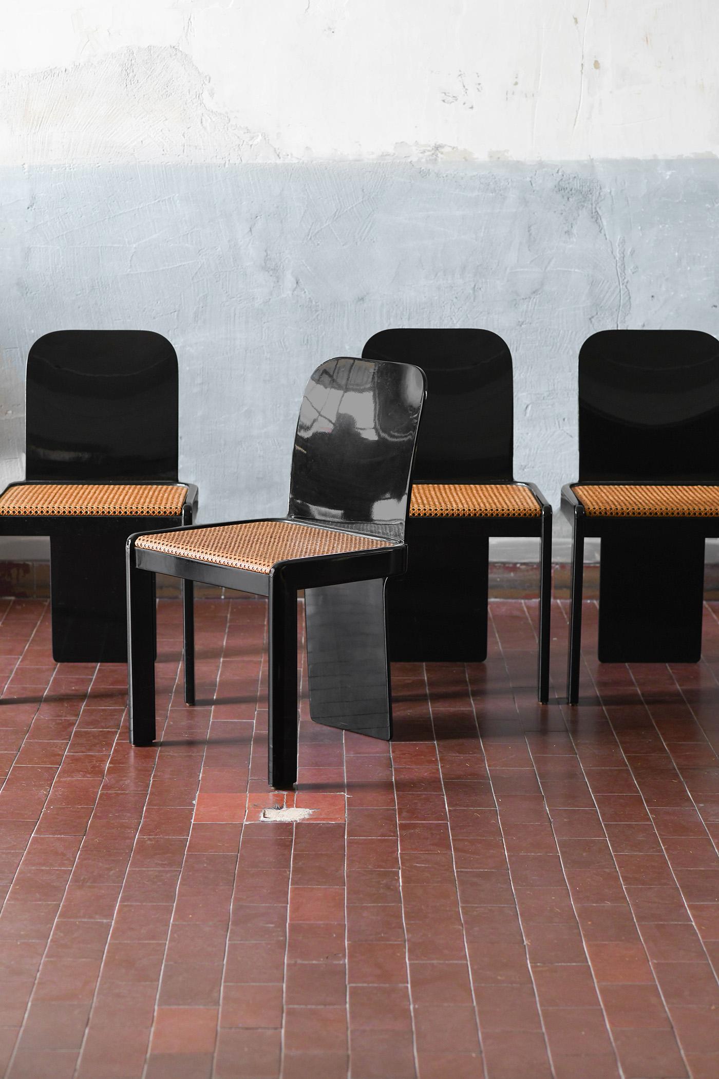 Dining set: table + 4 chairs by Pierluigi Molinari for Pozzi Milano, 1960 For Sale 3