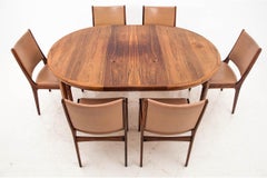 Dining Set Table and 6 Chairs, by J. Andersen Danish Design, 1960s