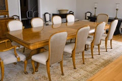 Dining Set with 10 1/2' Table & 12 Chairs in Birch by Nordiska Kompaniet, c 1930
