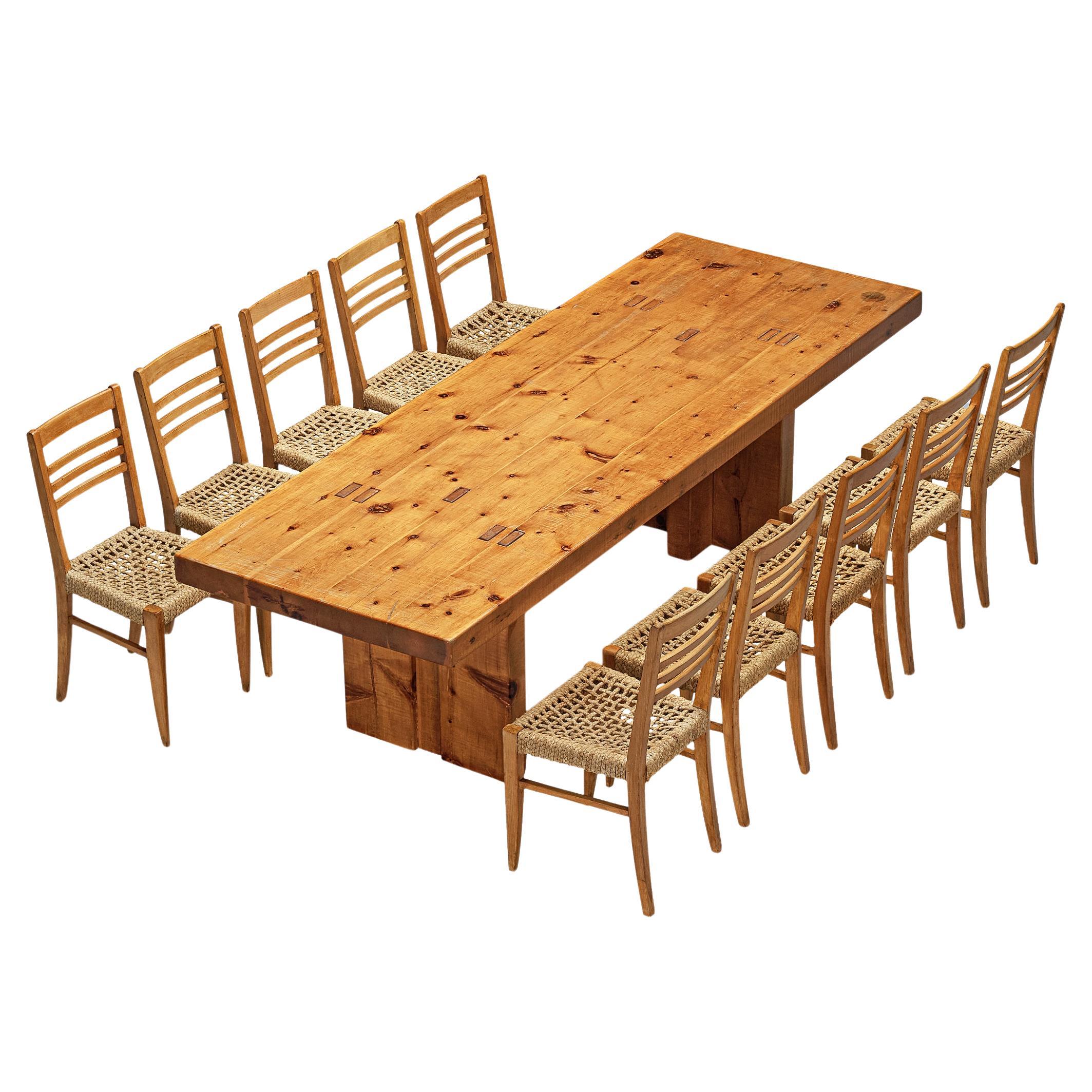 Dining Set with Adrien Audoux & Frida Minet Chairs and Rivadossi Table  For Sale