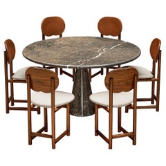 Dining Set With Afra & Tobia Scarpa Chairs and Angelo Mangiarotti Table