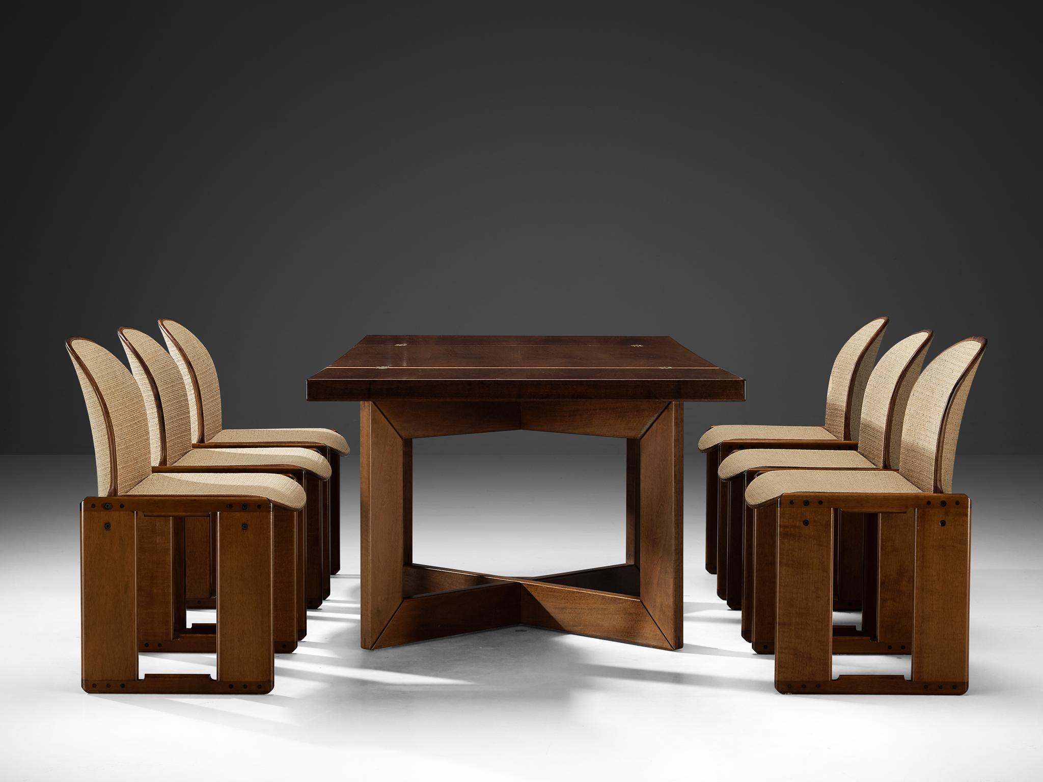 Dining Set with Afra & Tobia Scarpa Chairs and Ferdinando Meccani Table In Good Condition In Waalwijk, NL