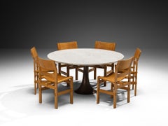 Dining Set with Giuseppe Rivadossi Chairs and Angelo Mangiarotti Dining Table