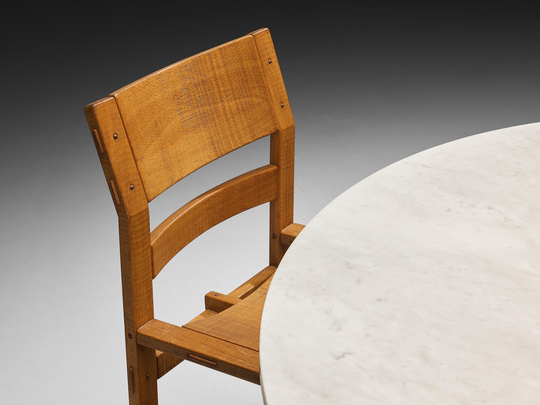 italien Ensemble de salle à manger Giuseppe Rivadossi et table de salle à manger Angelo Mangiarotti en vente