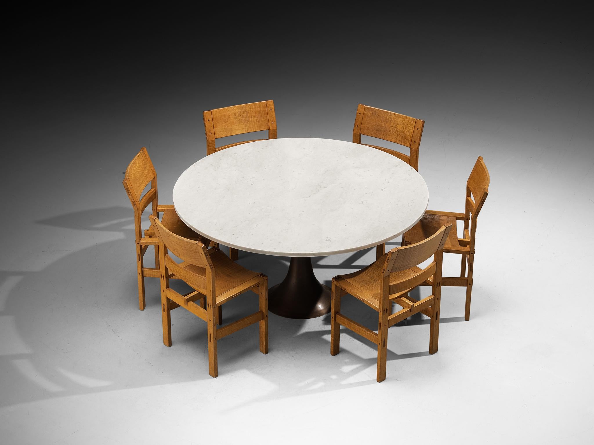 Fin du 20e siècle Ensemble de salle à manger Giuseppe Rivadossi et table de salle à manger Angelo Mangiarotti en vente