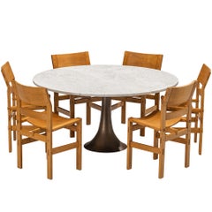 Dining Set with Giuseppe Rivadossi Chairs and Angelo Mangiarotti Dining Table